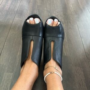 Nine West Leather Open Toe Heel